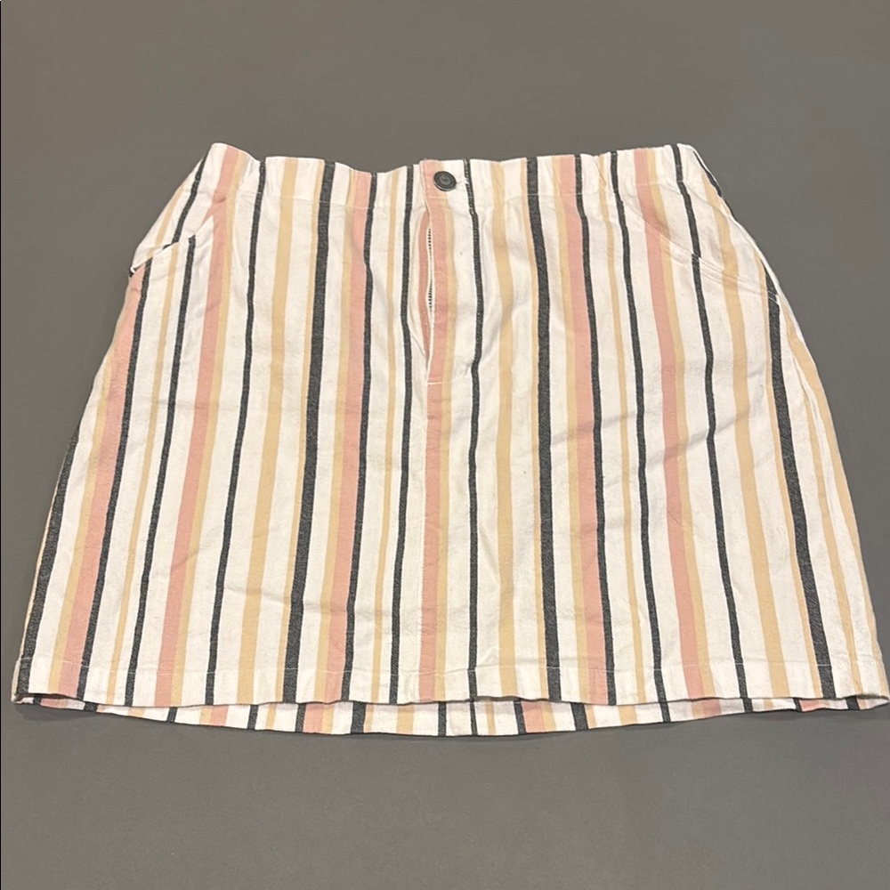 Striped Button-Up Women's Skirt